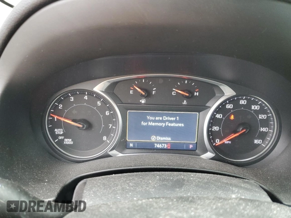 2021 GMC Terrain SLT with VIN 3GKALVEV1ML314007, listed as a Copart auction lot 44845655 with 74,673 mi miles and Salvage Title. Bid and sale history available at DreamBid. Image 9.