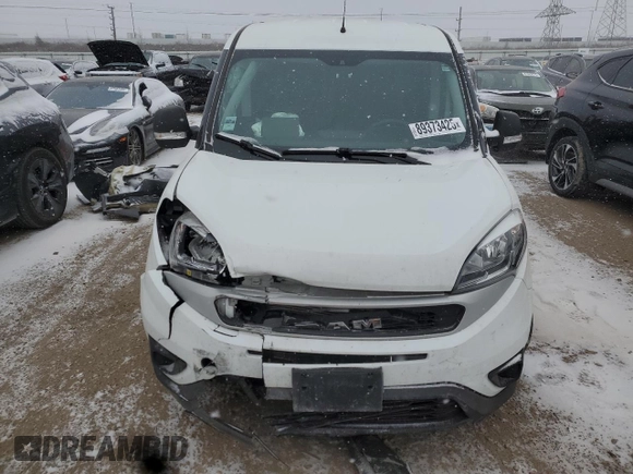 2022 Ram ProMaster City Cargo Tradesman with VIN ZFBHRFAB0N6X33216, listed as a Copart auction lot 89373425 with 72,737 mi miles and Salvage title. Bid and sale history available at DreamBid. Image 5.