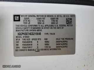 2012 Chevrolet Silverado 1500 LT with VIN 3GCPKSE74CG215648, listed as a Copart auction lot 44422465 with 247,893 mi miles and Salvage Title. Bid and sale history available at carsss.com. Image 12.