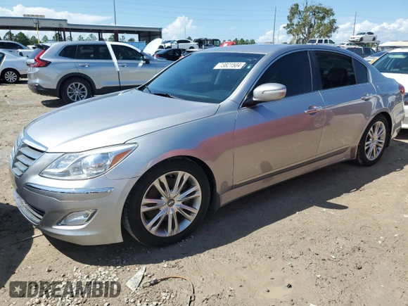 2013 Hyundai Genesis 3.8L with VIN KMHGC4DD1DU236807, listed as a Copart auction lot 73821504 with 0 mi miles and Salvage Title. Bid and sale history available at carsss.com. Image 1.