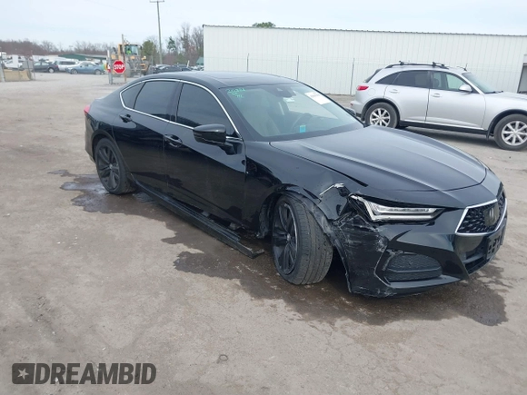 2021 Acura TLX w/Technology Package with VIN 19UUB6F48MA004162, listed as a IAAI auction lot 41815089 with 48,692 mi miles. Bid and sale history available at carsss.com. Image 1.