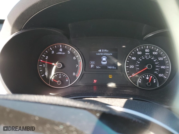 2019 Kia Optima LX with VIN 5XXGT4L3XKG336436, listed as a Copart auction lot 42528675 with 74,913 mi miles and Salvage Title. Bid and sale history available at carsss.com. Image 9.