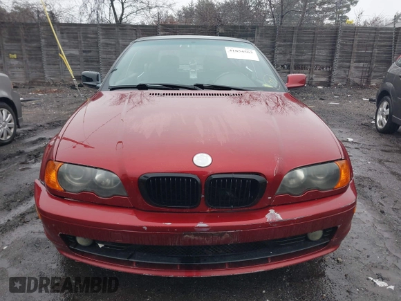 2001 BMW 3 Series 325Ci with VIN WBABS33491JY57204, listed as a IAAI auction lot 41854563 with 146,985 mi miles. Bid and sale history available at carsss.com. Image 6.