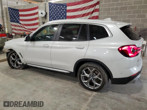 2023 BMW X3 xDrive30i with VIN 5UX53DP04P9R53681, listed as a Copart auction lot 49039085 with 20,855 mi miles and Salvage Title. Bid and sale history available at carsss.com. Image 2.