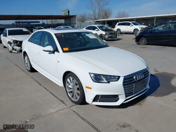 2018 Audi A4 Premium with VIN WAUKMAF49JA084308, listed as a IAAI auction lot 41598408 with 32,380 mi miles. Bid and sale history available at carsss.com. Image 1.
