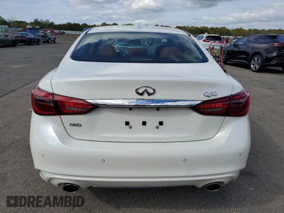 2024 Infiniti Q50 Luxe with VIN JN1EV7BR3RM631281, listed as a Copart auction lot 72021944 with 3,994 mi miles and Salvage Title. Bid and sale history available at DreamBid. Image 6.