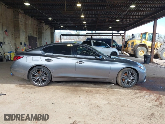 2020 Infiniti Q50 3.0t LUXE with VIN JN1EV7ARXLM254991, listed as a IAAI auction lot 41688390 with 55,873 mi miles. Bid and sale history available at carsss.com. Image 13.