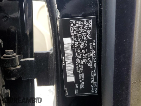 2009 Volvo XC70 3.2L z VIN YV4BZ982191050144, wystawiony jako Copart lot #55434135 z przebiegiem 138 305 mil mil oraz Szkoda całkowita • Salvage title. Historia ofert i sprzedaży dostępna na DreamBid. Obrazek 13.