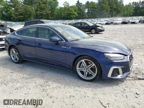 2022 Audi A5 Sportback S line Premium with VIN WAUDACF57NA010347, listed as a Copart auction lot 56671014 with 29,759 mi miles and Salvage Title. Bid and sale history available at carsss.com. Image 4.