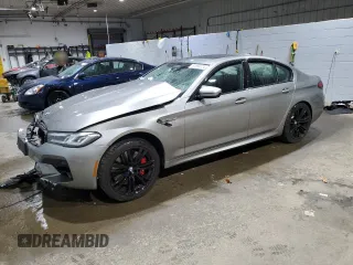 2021 BMW M5 with VIN WBS83CH08MCF25436, listed as a Copart auction lot 81594124 with 0 mi miles and Salvage Title. Bid and sale history available at carsss.com. Image 1.