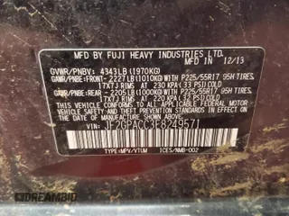 2014 Subaru Crosstrek Premium z VIN JF2GPACC3E8249571, wystawiony jako Copart lot #58007245 z przebiegiem Nie podano mil oraz Szkoda całkowita • Salvage title. Historia ofert i sprzedaży dostępna na DreamBid. Obrazek 14.