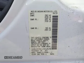 2019 Nissan Altima Platinum with VIN 1N4BL4FV6KC221426, listed as a IAAI auction lot 41900455 with 194,516 mi miles and . Bid and sale history available at DreamBid. Image 9.