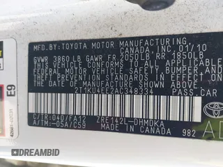 2010 Toyota Matrix with VIN 2T1KU4EE2AC348334, listed as a IAAI auction lot 41806058 with 230,549 mi miles. Bid and sale history available at carsss.com. Image 9.