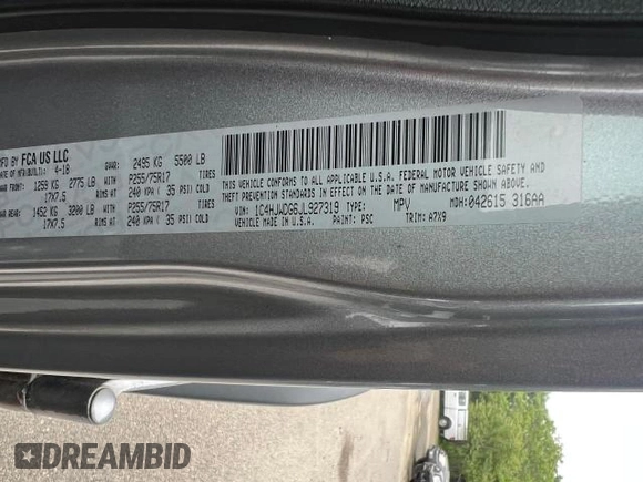 2018 Jeep Wrangler Unlimited Sport S with VIN 1C4HJWDG6JL927319, listed as a Copart auction lot 60488085 with 185,000 mi miles and Clean title. Bid and sale history available at DreamBid. Image 10.