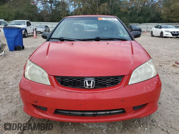2004 Honda Civic LX with VIN 1HGEM22554L052891, listed as a Copart auction lot 79834094 with Not Provided miles and Clean Title. Bid and sale history available at carsss.com. Image 5.