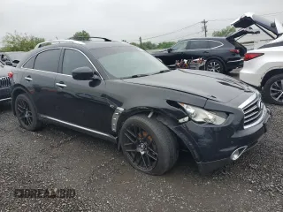 2015 Infiniti QX70 with VIN JN8CS1MW0FM482227, listed as a Copart auction lot 56796535 with 139,531 mi miles and Salvage title. Bid and sale history available at DreamBid. Image 4.