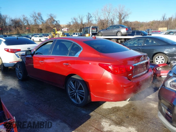 2014 Infiniti Q50 Sport with VIN JN1BV7AR5EM690783, listed as a IAAI auction lot 41024574 with 79,813 mi miles and . Bid and sale history available at DreamBid. Image 3.