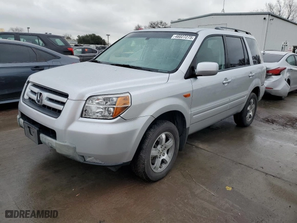 2006 Honda Pilot EX-L with RES with VIN 5FNYF28636B026253, listed as a Copart auction lot 46027275 with 357,422 mi miles and Salvage Title. Bid and sale history available at carsss.com. Image 1.