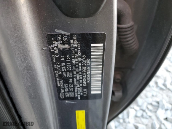 2016 Hyundai Genesis 3.8L with VIN KMHGN4JE7GU130745, listed as a Copart auction lot 42486045 with 71,506 mi miles and Non Repairable. Bid and sale history available at carsss.com. Image 14.