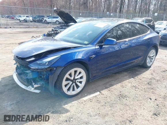 2022 Tesla Model 3 with VIN 5YJ3E1EA7NF188417, listed as a IAAI auction lot 41885623 with 105,457 mi miles and . Bid and sale history available at DreamBid. Image 24.