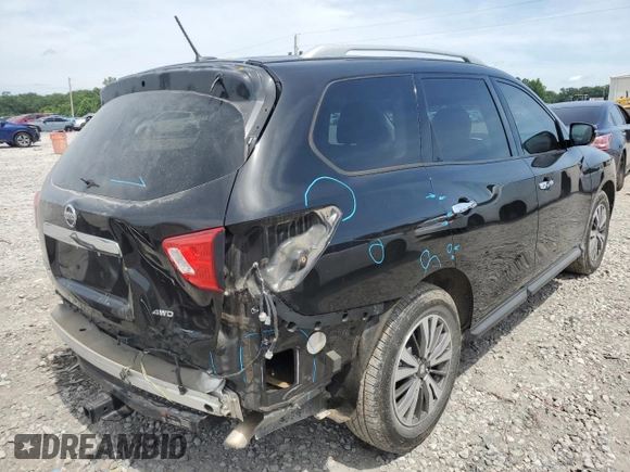 2017 Nissan Pathfinder SL with VIN 5N1DR2MM9HC652248, listed as a Copart auction lot 60658735 with 114,559 mi miles and Salvage title. Bid and sale history available at DreamBid. Image 3.