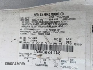 2009 Ford Mustang with VIN 1ZVHT80N895111445, listed as a IAAI auction lot 41778658 with 121,122 mi miles and . Bid and sale history available at carsss.com. Image 9.