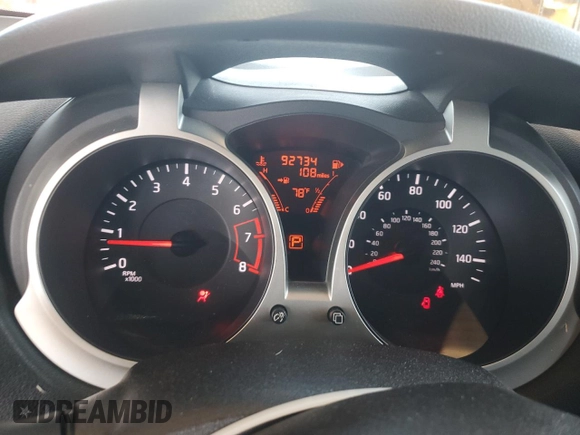 2013 Nissan Juke SV with VIN JN8AF5MR5DT214466, listed as a Copart auction lot 54591425 with 92,734 mi miles and Salvage Title. Bid and sale history available at carsss.com. Image 9.