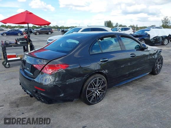 2024 Mercedes-Benz C 43 AMG with VIN W1KAF8HB6RR185662, listed as a IAAI auction lot 41699577 with 7,044 mi miles and . Bid and sale history available at DreamBid. Image 4.