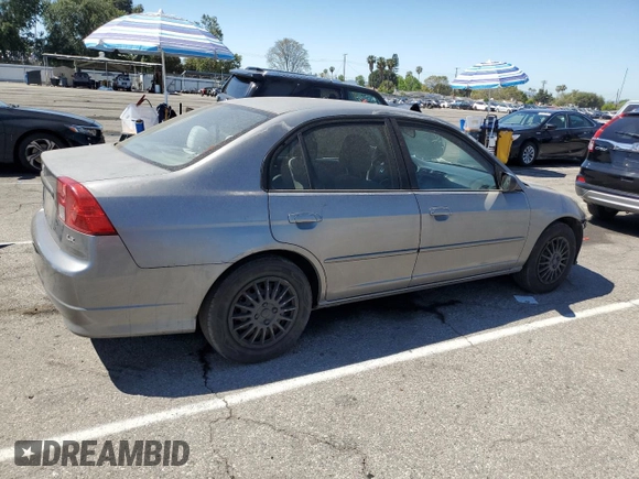 2004 Honda Civic LX z VIN 2HGES16514H613529, wystawiony jako Copart lot #56222275 z przebiegiem 120 134 mil mil oraz Szkoda całkowita • Salvage title. Historia ofert i sprzedaży dostępna na DreamBid. Obrazek 3.