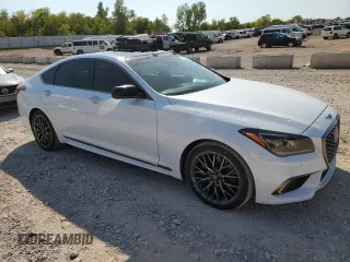 2018 Genesis G80 3.3T Sport with VIN KMHGN4JB0JU233583, listed as a Copart auction lot 73853964 with 55,690 mi miles and Salvage Title. Bid and sale history available at carsss.com. Image 4.