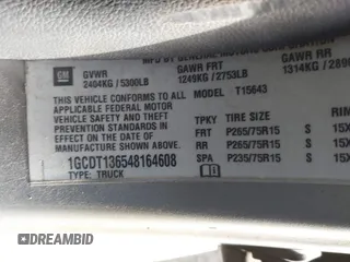2004 Chevrolet Colorado 1SB LS Z85 with VIN 1GCDT136548164608, listed as a IAAI auction lot 41612392 with 252,835 mi miles. Bid and sale history available at carsss.com. Image 9.