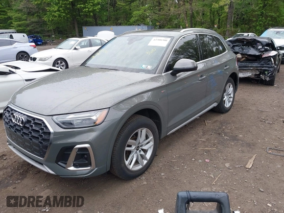 2023 Audi Q5 S line Premium with VIN WA1GAAFY2P2013050, listed as a IAAI auction lot 42208300 with 22,218 mi miles and . Bid and sale history available at DreamBid. Image 2.
