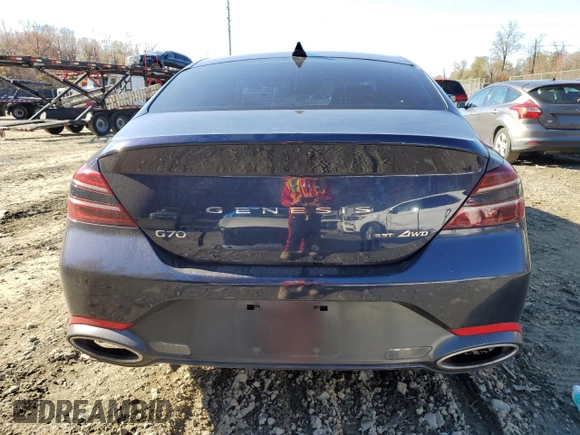 2023 Genesis G70 3.3T with VIN KMTG54TE9PU110984, listed as a Copart auction lot 79218944 with 16,702 mi miles and Salvage title. Bid and sale history available at DreamBid. Image 6.