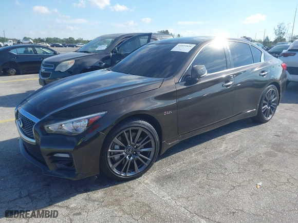 2016 Infiniti Q50 3.0t Red Sport 400 with VIN JN1FV7AR4GM451987, listed as a IAAI auction lot 41891826 with 64,931 mi miles. Bid and sale history available at carsss.com. Image 17.