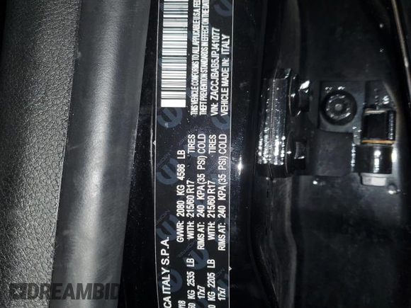 2018 Jeep Renegade Sport with VIN ZACCJBAB5JPJ41077, listed as a Copart auction lot 42986385 with 86,418 mi miles and Salvage title. Bid and sale history available at DreamBid. Image 13.