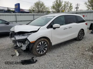 2023 Honda Odyssey EX-L z VIN 5FNRL6H69PB076872, wystawiony jako Copart lot #53642535 z przebiegiem 7752 mil mil oraz Szkody całkowita. Historia ofert i sprzedaży dostępna na DreamBid. Obrazek 1.