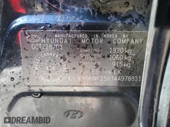 2004 Hyundai Sonata with VIN KMHWF25H14A978831, listed as a Copart auction lot 75912794 with 112,212 mi miles and Clean Title. Bid and sale history available at carsss.com. Image 12.