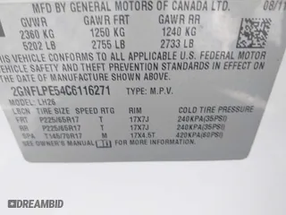2012 Chevrolet Equinox LT w/2LT with VIN 2GNFLPE54C6116271, listed as a IAAI auction lot 41658261 with 225,622 mi miles. Bid and sale history available at carsss.com. Image 9.