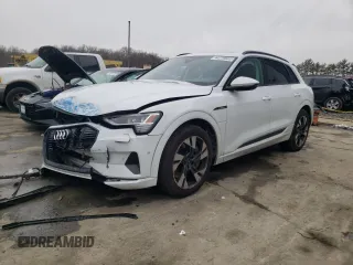 2023 Audi e-tron Premium with VIN WA1AAAGE6PB000389, listed as a Copart auction lot 44728805 with 27,085 mi miles and Salvage Title. Bid and sale history available at carsss.com. Image 1.