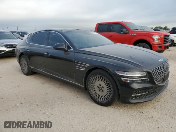 2022 Genesis G80 2.5T with VIN KMTGB4SC1NU104196, listed as a Copart auction lot 53179545 with 53,600 mi miles and Clean title. Bid and sale history available at DreamBid. Image 4.