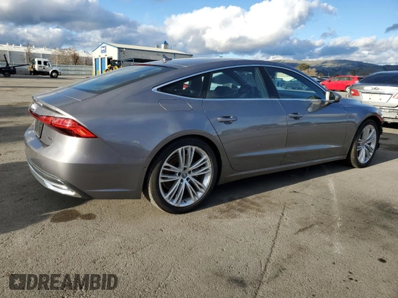 2019 Audi A7 Prestige with VIN WAUS2AF22KN058454, listed as a Copart auction lot 45555485 with 44,306 mi miles and Salvage Title. Bid and sale history available at carsss.com. Image 3.