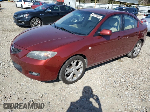 2008 Mazda Mazda3 i Touring Value with VIN JM1BK32F081141968, listed as a Copart auction lot 48970955 with 90,308 mi miles and Salvage Title. Bid and sale history available at carsss.com. Image 1.