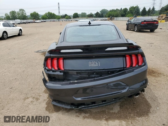 2023 Ford Mustang Mach 1 with VIN 1FA6P8R0XP5500368, listed as a Copart auction lot 59980415 with 20,408 mi miles and Salvage title. Bid and sale history available at DreamBid. Image 6.