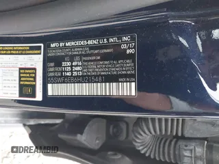 2017 Mercedes-Benz C 43 AMG with VIN 55SWF6EB6HU215481, listed as a IAAI auction lot 41920181 with 105,493 mi miles and . Bid and sale history available at DreamBid. Image 9.