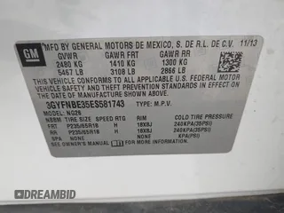 2014 Cadillac SRX Luxury Collection with VIN 3GYFNBE35ES581743, listed as a IAAI auction lot 41995293 with 140,987 mi miles. Bid and sale history available at carsss.com. Image 9.