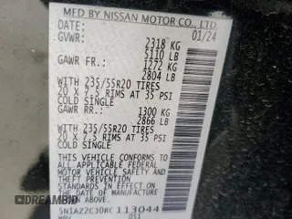 2024 Nissan Murano SL z VIN 5N1AZ2CJ0RC113044, wystawiony jako Copart lot #80896484 z przebiegiem 14 502 mil mil oraz Szkoda całkowita • Salvage title. Historia ofert i sprzedaży dostępna na DreamBid. Obrazek 15.