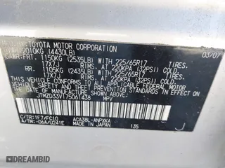 2007 Toyota RAV4 with VIN JTMZD33V175061438, listed as a IAAI auction lot 41769423 with 152,674 mi miles. Bid and sale history available at carsss.com. Image 9.