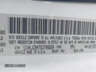 2016 Jeep Compass Sport with VIN 1C4NJCBA7GD705620, listed as a IAAI auction lot 42252671 with 105,903 mi miles and . Bid and sale history available at DreamBid. Image 9.