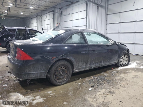 2001 Honda Civic EX with VIN 1HGEM21931L110383, listed as a Copart auction lot 89113775 with 189,041 mi miles and Salvage Title. Bid and sale history available at carsss.com. Image 3.