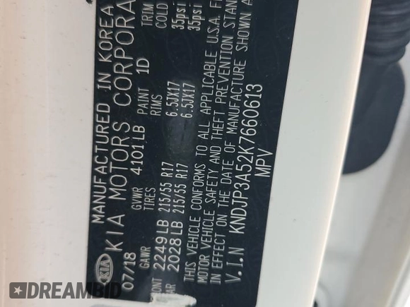 2019 Kia Soul + with VIN KNDJP3A52K7660613, listed as a Copart auction lot 54368645 with Not Provided miles and Clean Title. Bid and sale history available at DreamBid. Image 13.